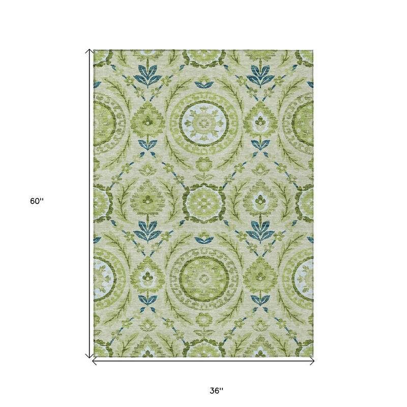 HomeRoots Floral Transitional Rectangle Outdoor Rug