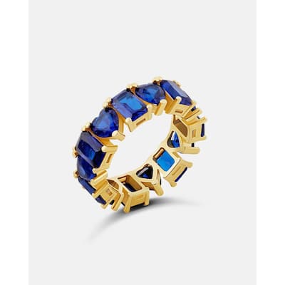 SHYMI Heart and Emerald Eternity Band