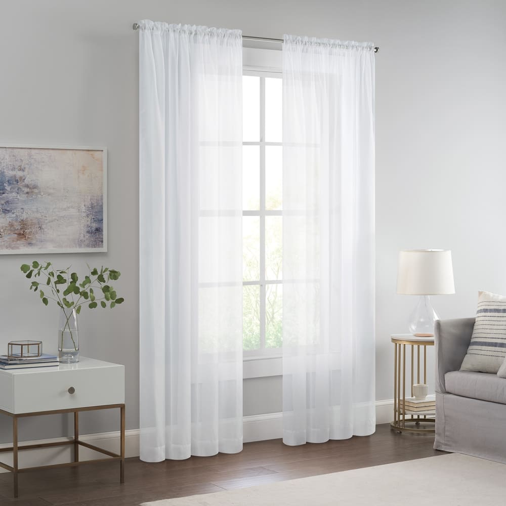 Eclipse Livia Sheer Voile Rod Pocket Curtain Panel.
