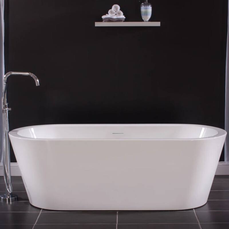 Miseno MNO7132SFSO 71" Free Standing Acrylic Soaking Tub with Center - White