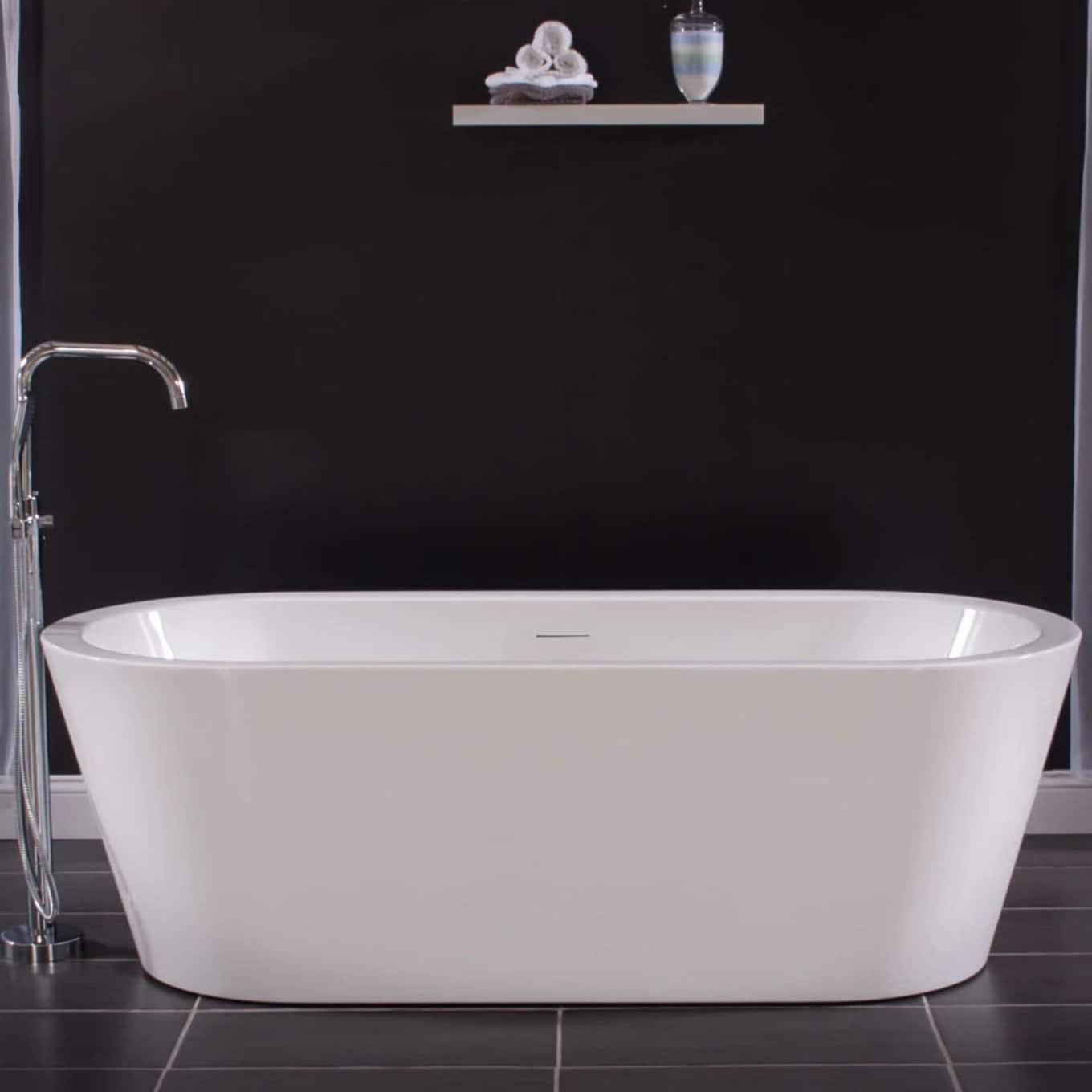 Miseno MNO7132SFSO 71" Free Standing Acrylic Soaking Tub with Center