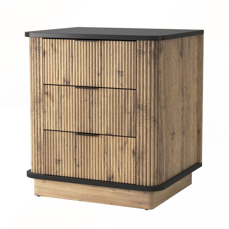 Multi-functional three-drawer MDF nightstand