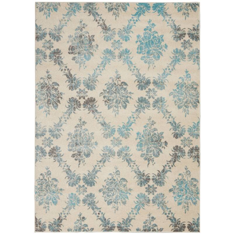 Nourison Tranquil French Country Floral Damask Area Rug