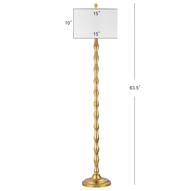 SAFAVIEH Lighting Brandie 64-inch Antiqued Gold Floor Lamp - 15"x15"x63.5" - Antique Gold - 15Wx15Dx64H