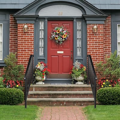 Matte Black Outdoor Iron Handrail Stair Railing