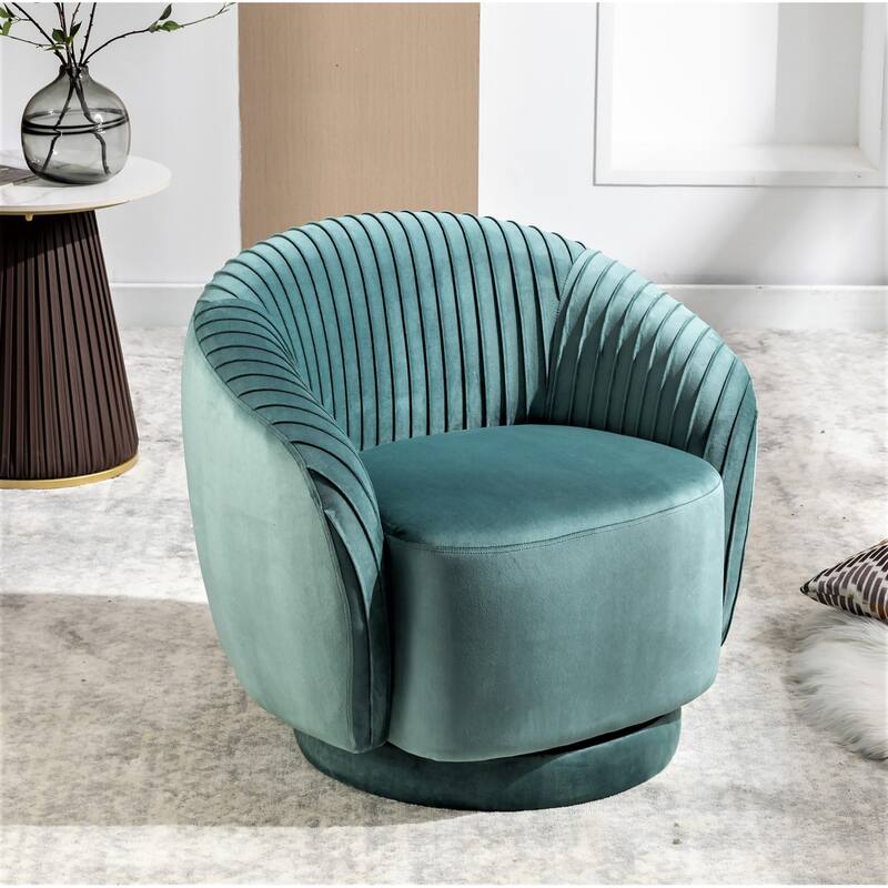 Small Milvo Velvet Swivel Barrel Chair