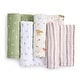 preview thumbnail 3 of 3, aden + anais essentials cotton muslin swaddle blanket 4 pack sage woodland