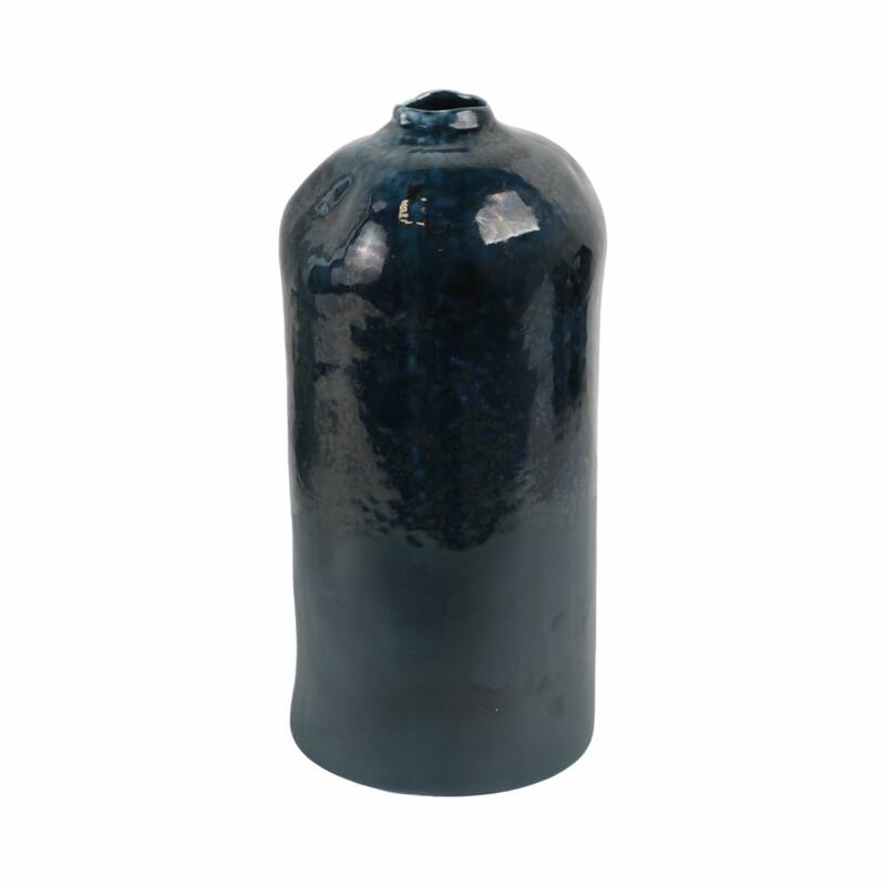 Decorative Vase - Blue Ceramic Finish Details