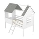 preview thumbnail 4 of 12, Twin Low Loft Wood House Bed with Windows, Ladder & Guardrails