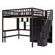 preview thumbnail 46 of 51, Full size Loft Bed with Bookshelf,Drawers,Desk,and Wardrobe