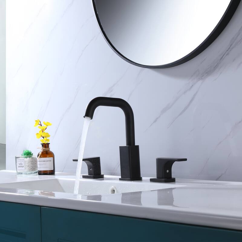 Widespread Double Handles Bathroom Faucet With Swivel Spout