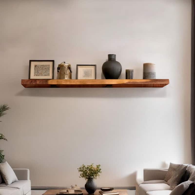 Acacia Wood Shelf with Live Edge - 1pc 42"X8"X1.4"