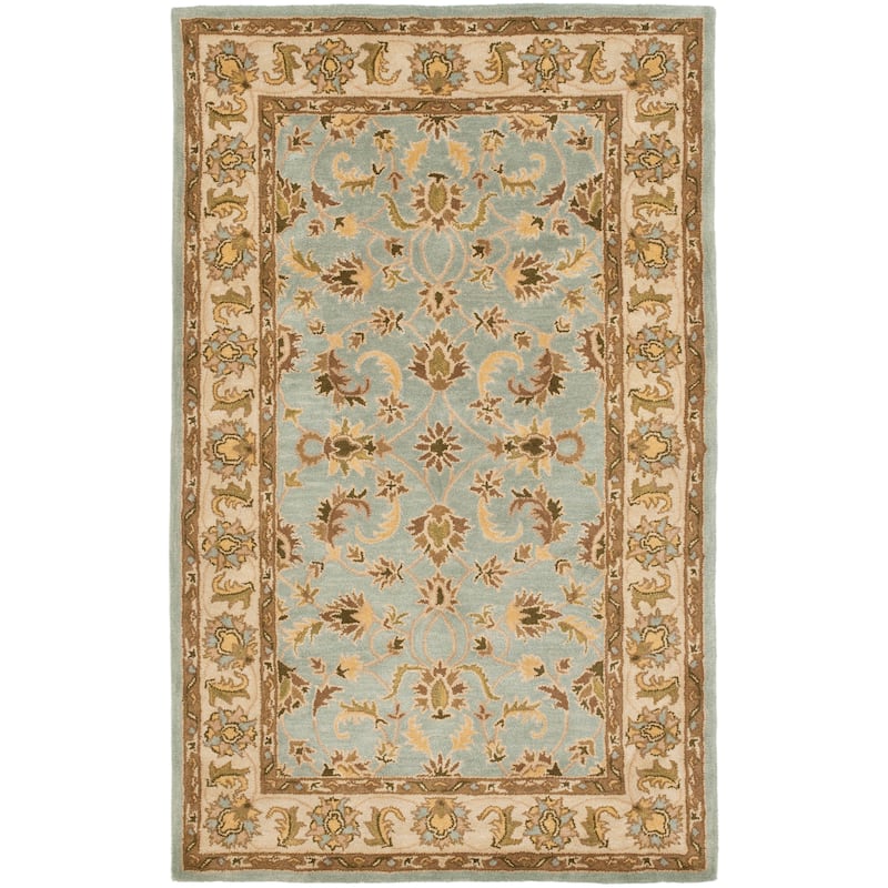 SAFAVIEH Handmade Heritage Turtoise Traditional Oriental Wool Rug - 5' x 8' - Light Blue/Beige