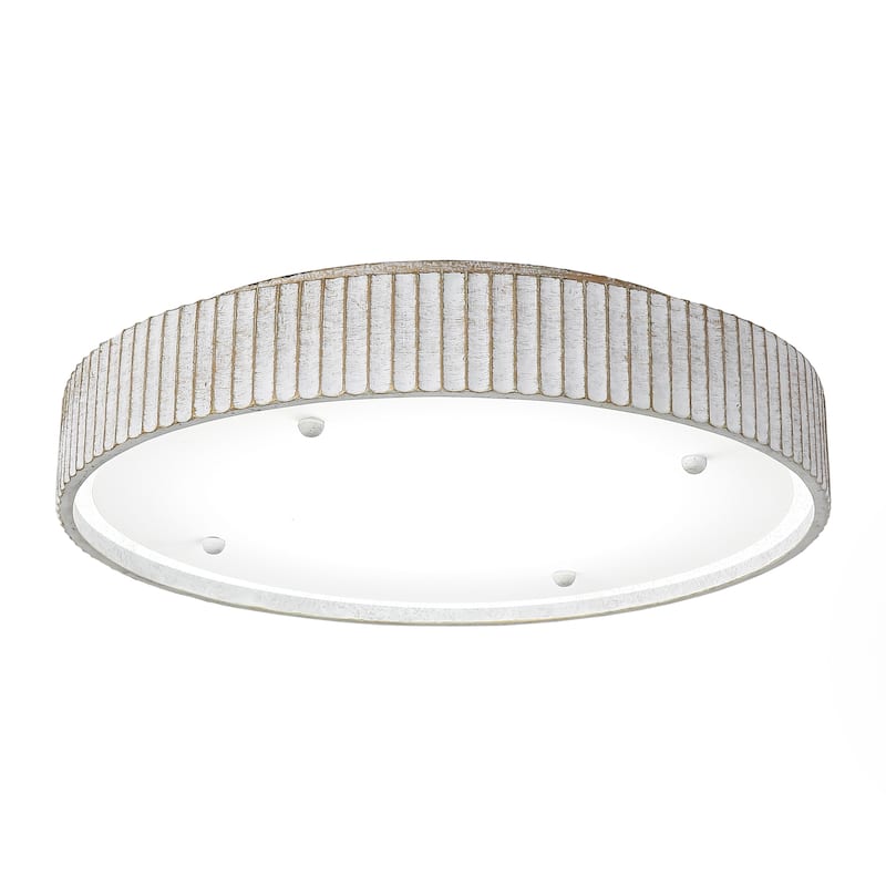 Vintage Distressed White Modern LED Flush Mount Ceiling Light