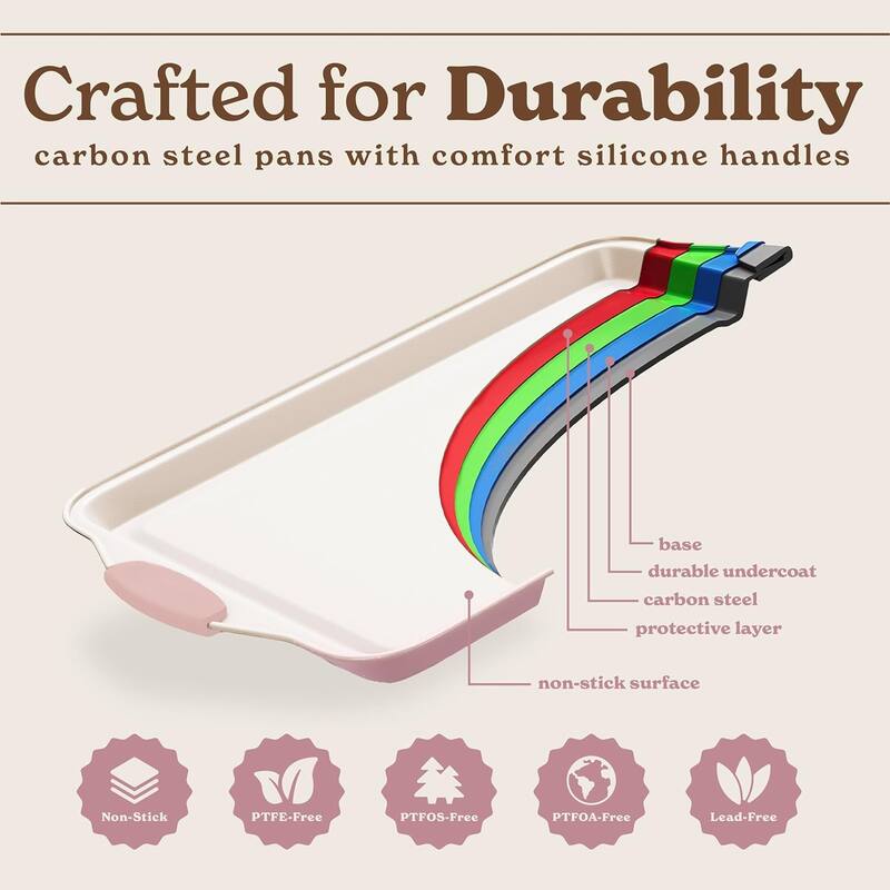 Country Kitchen Nonstick Stackable Bakeware Set - Durable, Easy Release Baking Set- 22 Pc. Includes Silicone Muffin Cups