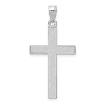 Curata 14k White Gold 18" 21x14mm Satin Back Textured back Cross Necklace