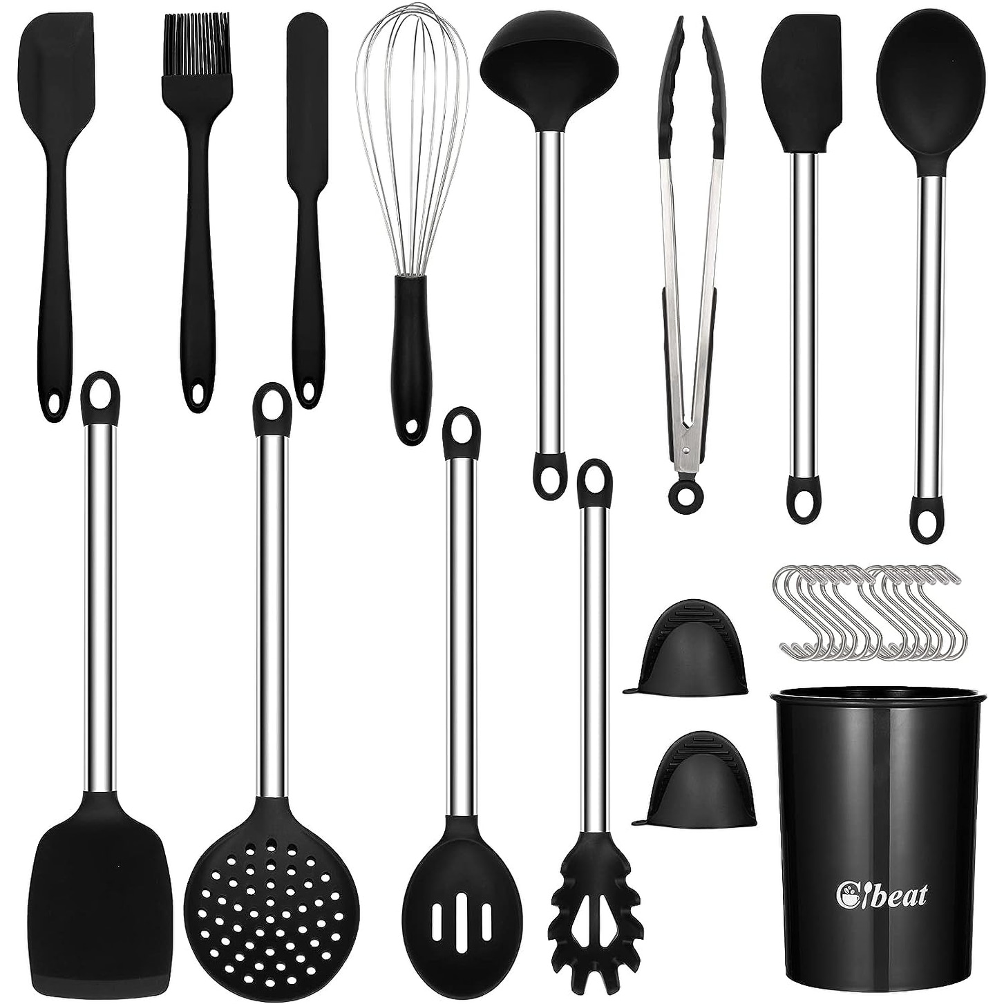 Chef Craft Select Kitchen Tool and Utensil Set, 13 Piece, Stainless  Steel/Black