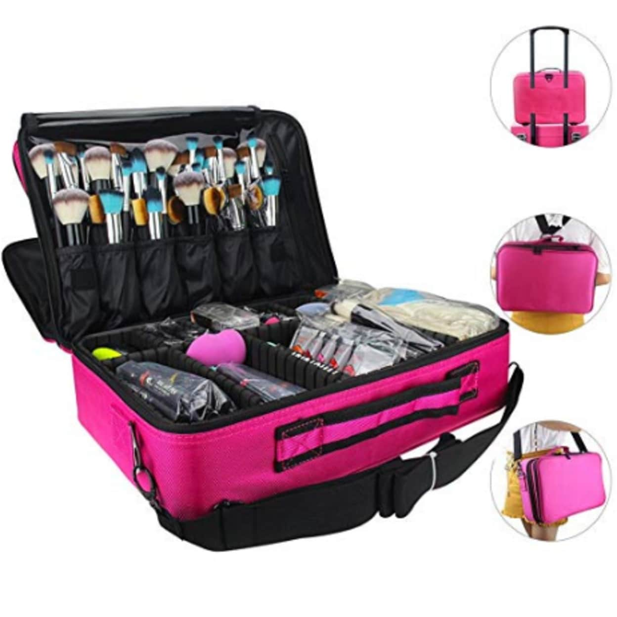 2 Layer Large Size Make Up Artist Box With Adjustable Shoulder For Makeup Brush Set