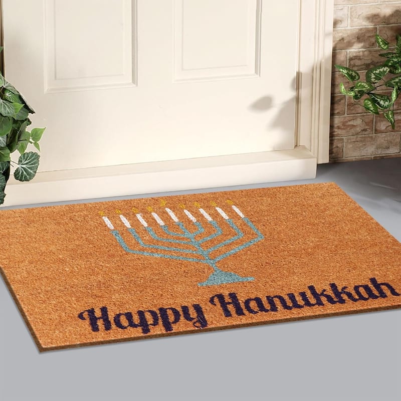 A1HC Natural Coco Coir Door Mat with Heavy Duty Non-Slip PVC Backing - 18" x 30"