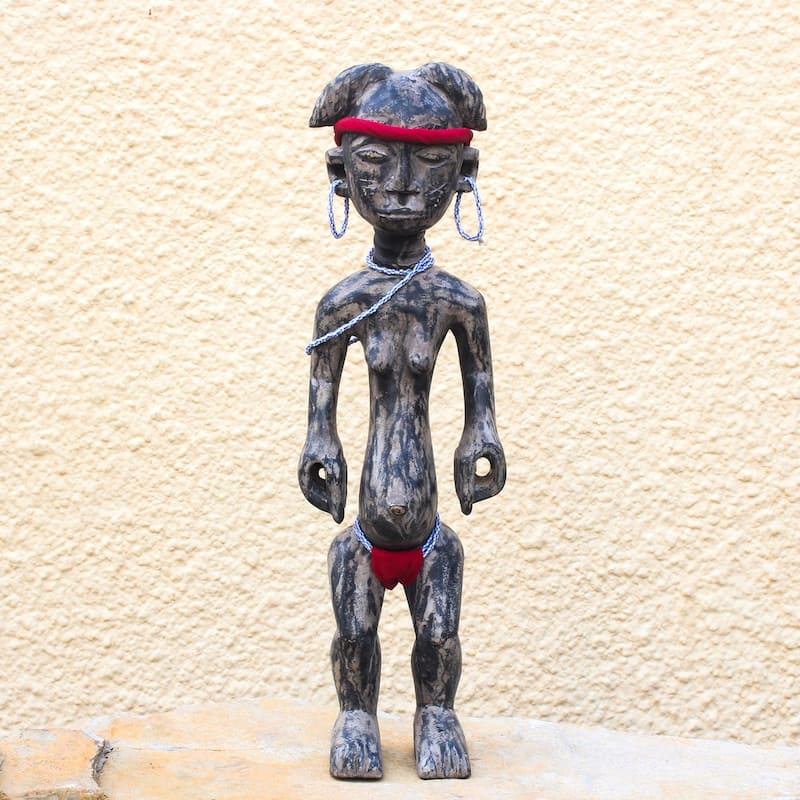 Novica Handmade Female Warrior Wood Sculpture