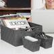 Storage Box Woven Basket Bin Container Tote Cube Organizer Set Stackable Shelf Organizer Built-in Carry Handles (9-Piece)