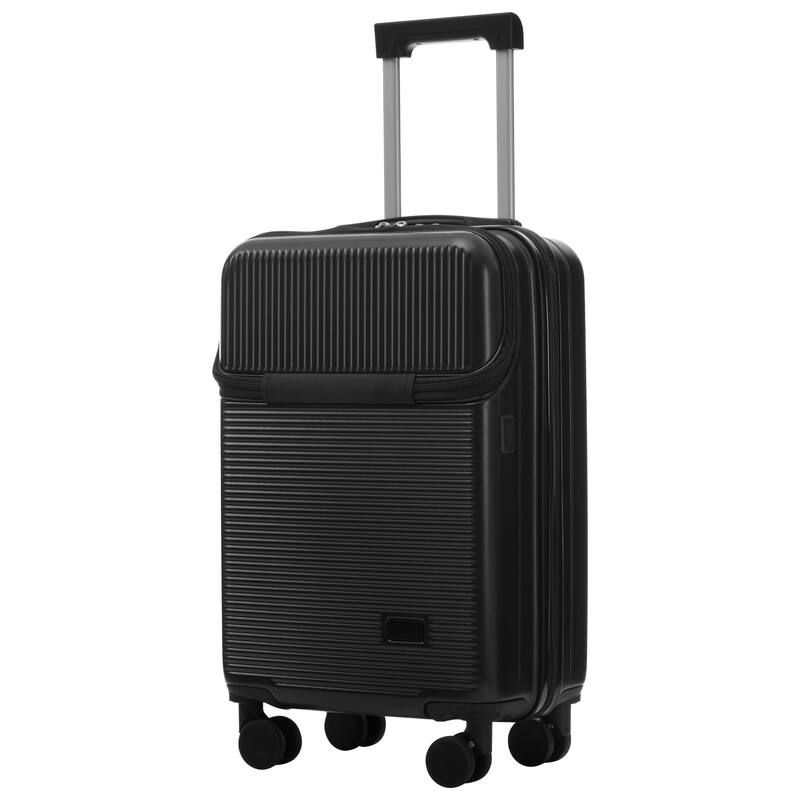 Luggage Sets 5 Piece with Half-opening, Hardside Carry On Suitcase Set with Double Spinner Wheel, with USB Port,TSA Locks