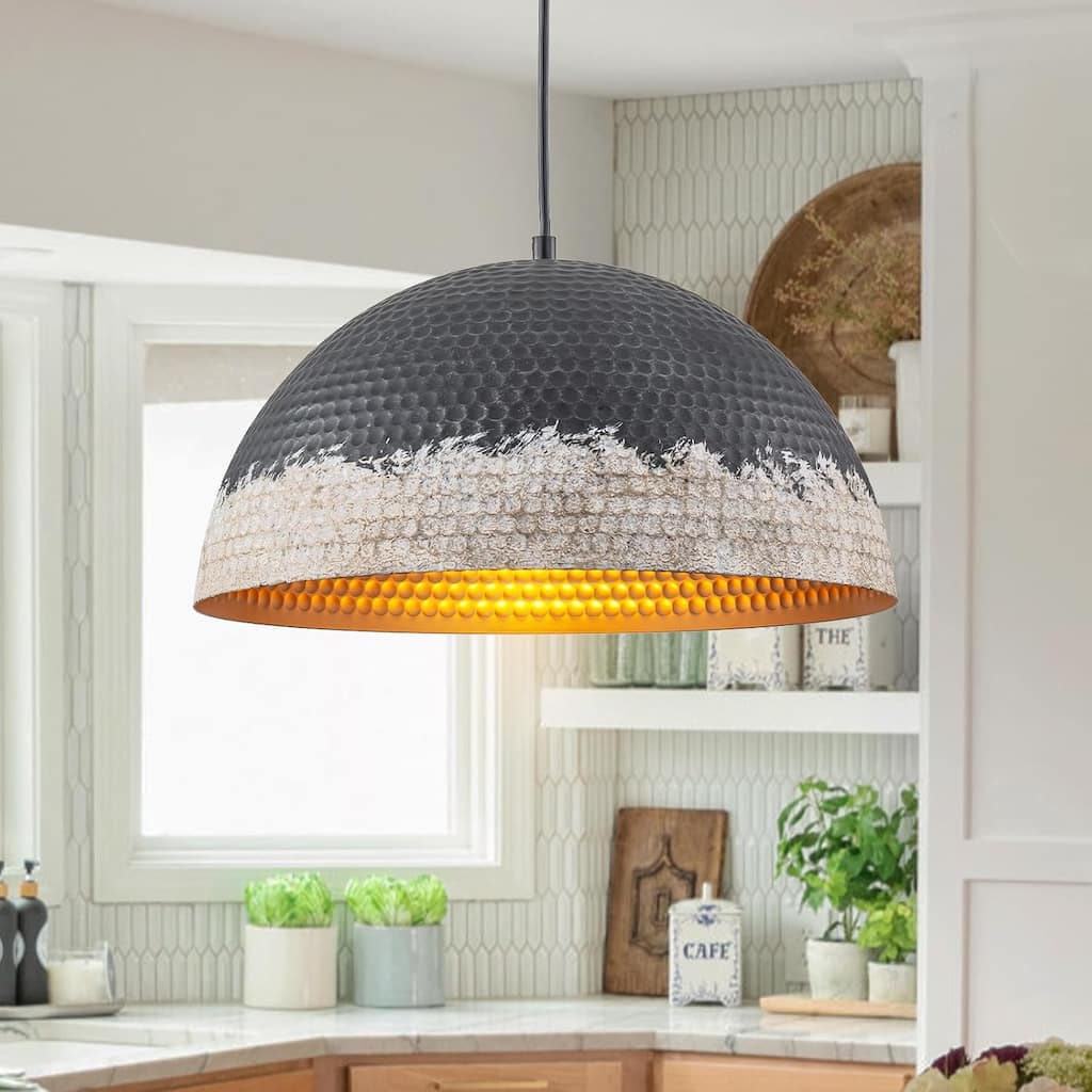 15.75" dome pendant light destressed bedroom light metal hallway light