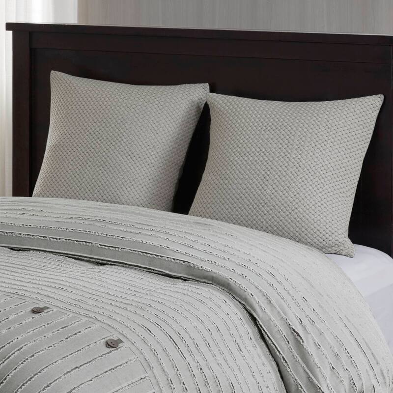 Madison Park Signature Essence Oversized Cotton Clipped Jacquard Comforter Set with Euro Shams and Throw Pillows