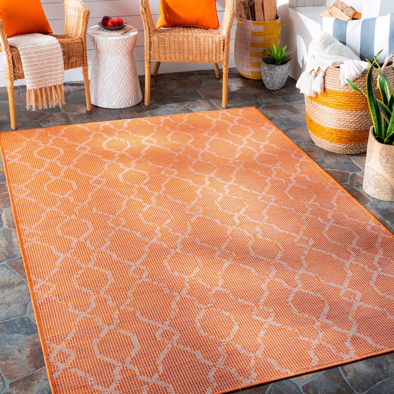 Artistic Weavers Jaylah Indoor / Outdoor Trellis Area Rug - 2'6" x 4' - Orange