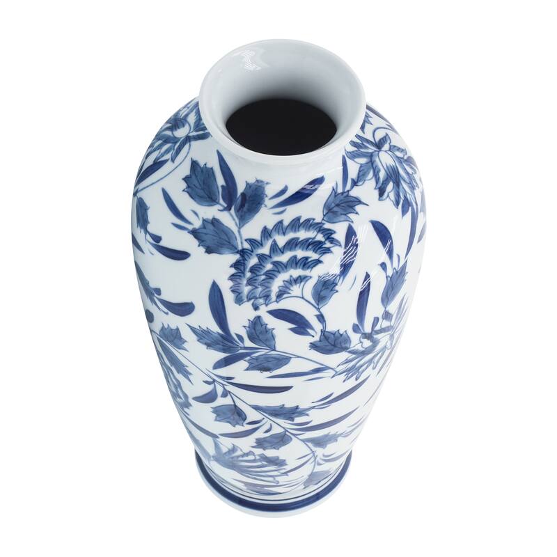 Decorative Ceramic Chinoiserie Vase for Home Decor Styling - 13", Blue