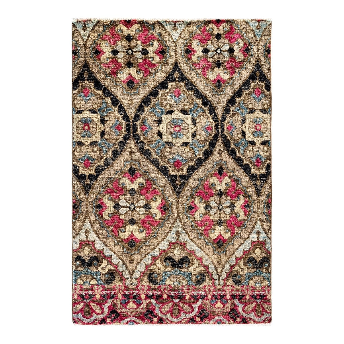 Overton Hand Knotted Wool Vintage Inspired Modern Contemporary Modern Multi Area Rug - 4' 0" x 6' 0"