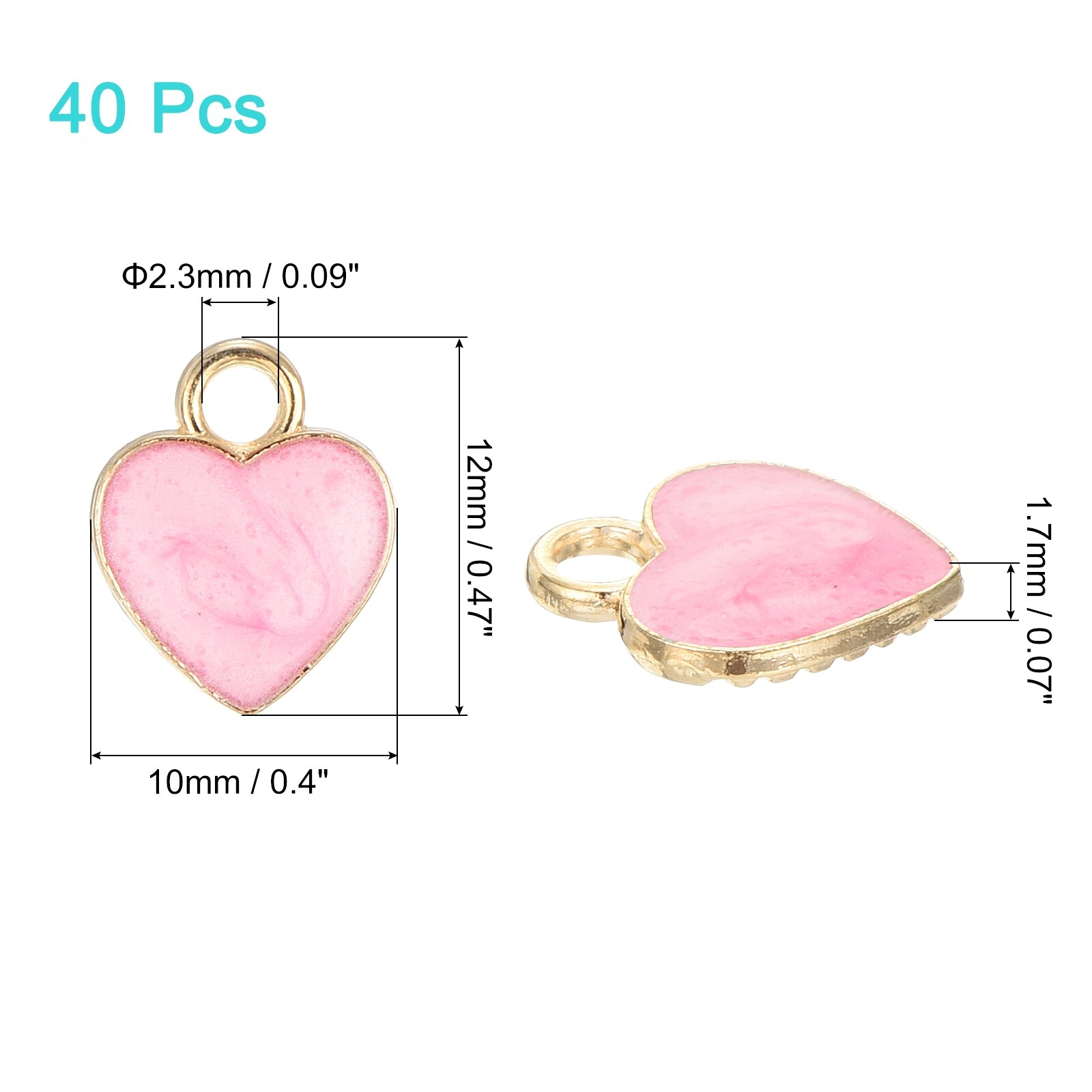 Heart Charm Pendants, Gold Plated Pendants DIY for Jewelry Making Bracelet Necklace Earrings Keychain Craft