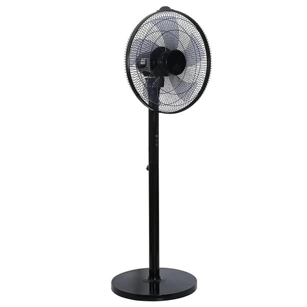slide 1 of 8, Pedestal Standing Fan, 12-Speed Oscillating Stand Fan with Remote Control and 9H Timer, Quiet Portable Standing Floor Fan Black