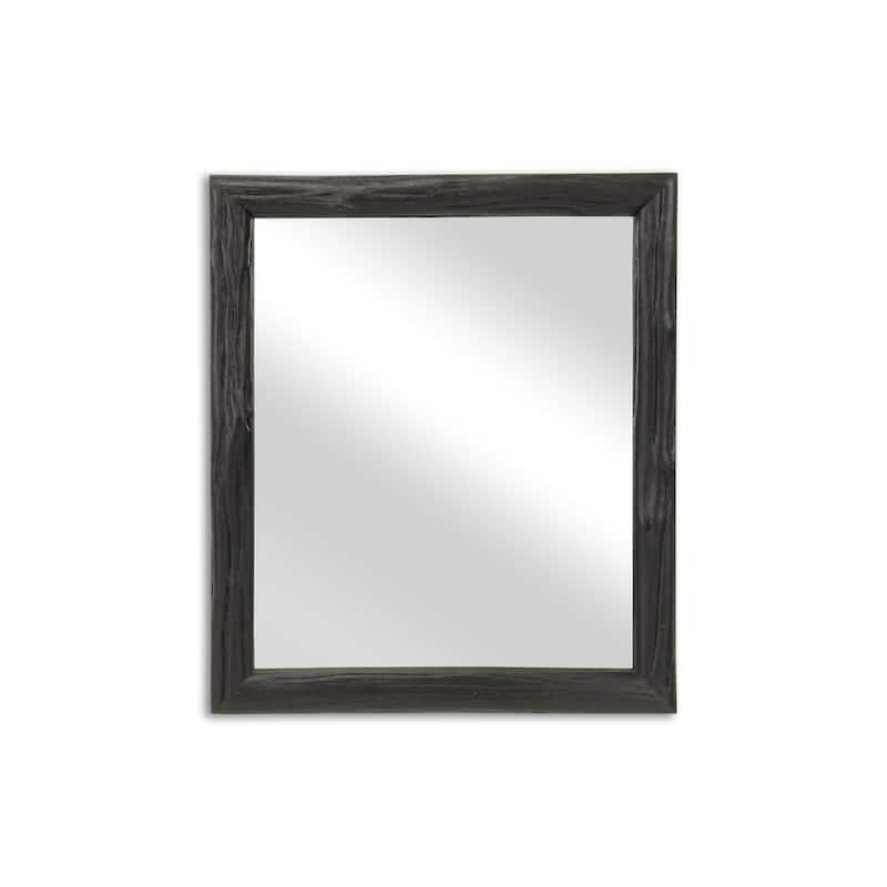 Handmade Rectangular Framed Wall Mirror - Black - 20"