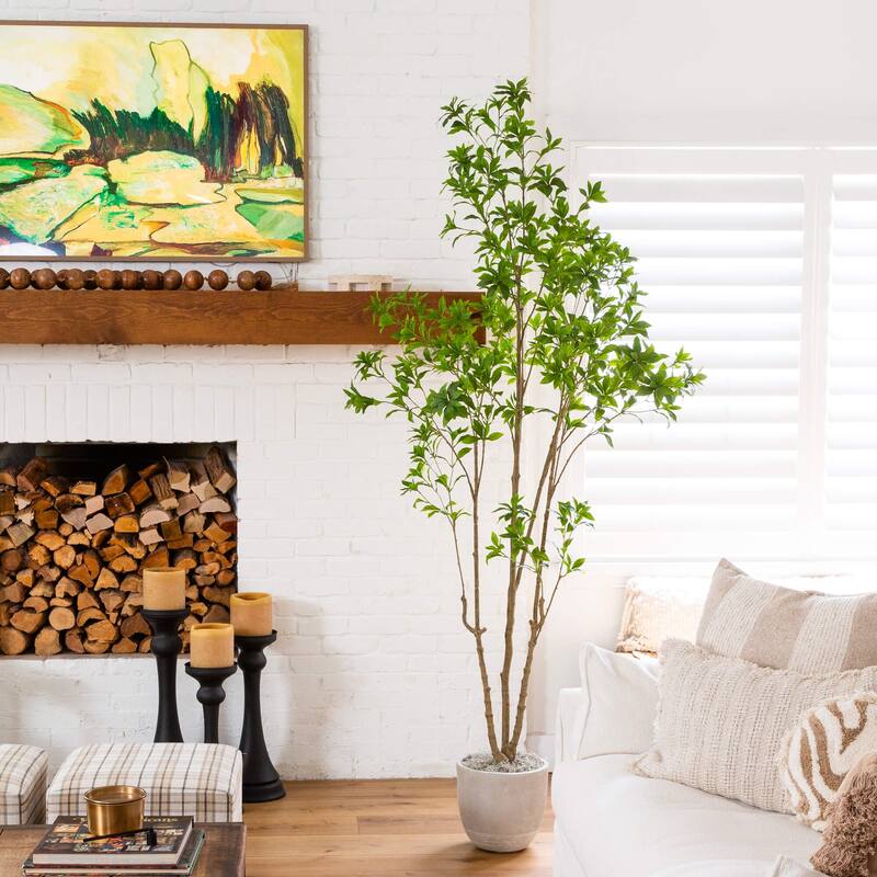 8-ft Artificial Minimalist Japanese Pieris Tree - Green