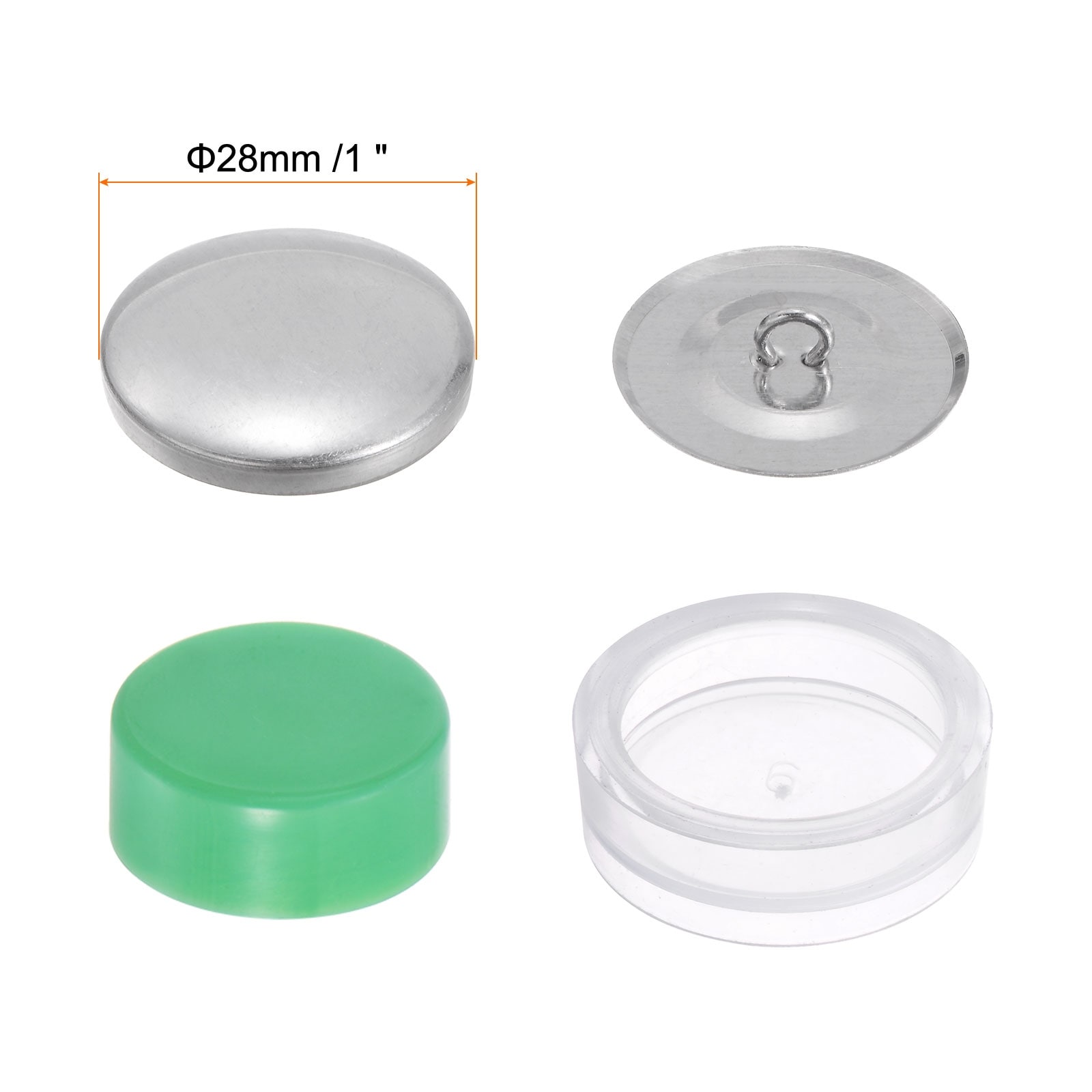 15 Sets Self Cover Button Kit 23mm Aluminum Button with Tools