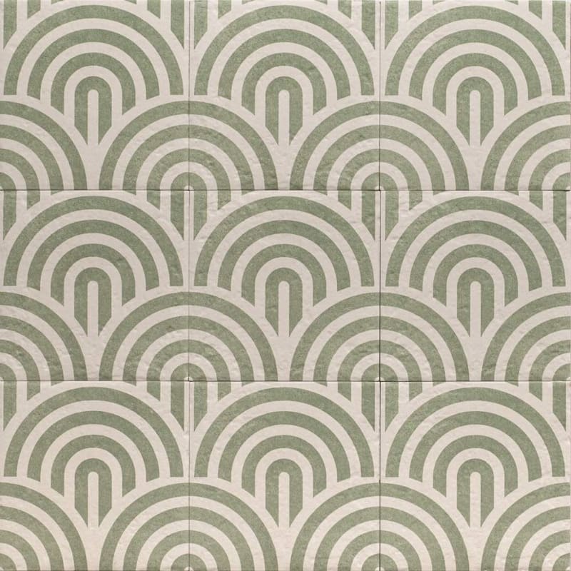 The Tile Life Verity Waves 8x8 Porcelain Floor & Wall Tile - Green - Case of 25 (10.76 Sq. ft.)