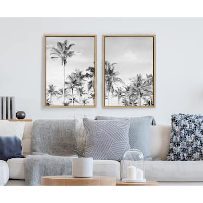 Kate and Laurel Coastal Framed Canvas Set by The Creative Bunch Studio