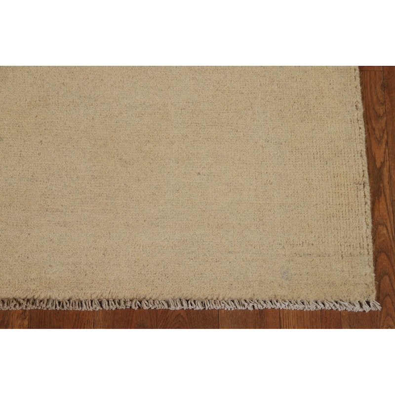 Solid Modern Gabbeh Oriental Foyer Rug Handmade Wool Carpet - 3'5"x 6'5"