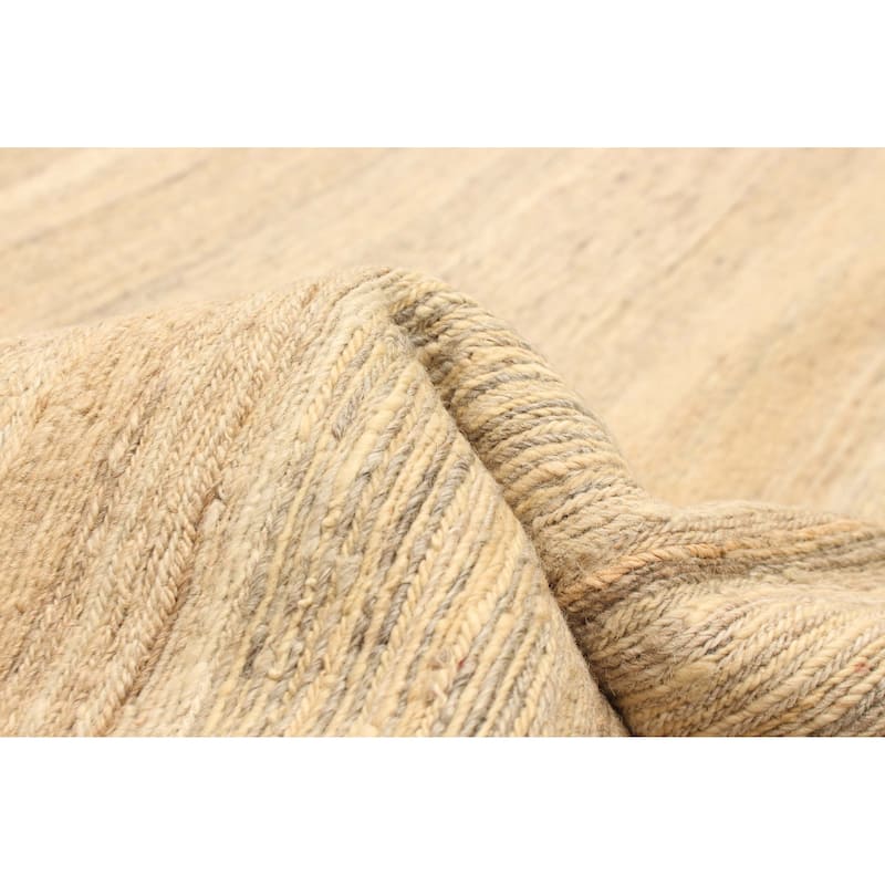 ECARPETGALLERY Flat-Weave Natural Khaki Wool Tapestry Kilim - 6'4 x 8'2