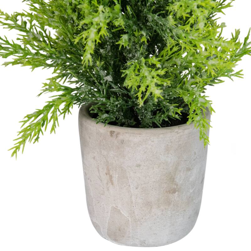 17" Upswept Frosted Cedar Artificial Christmas Tree - unlit