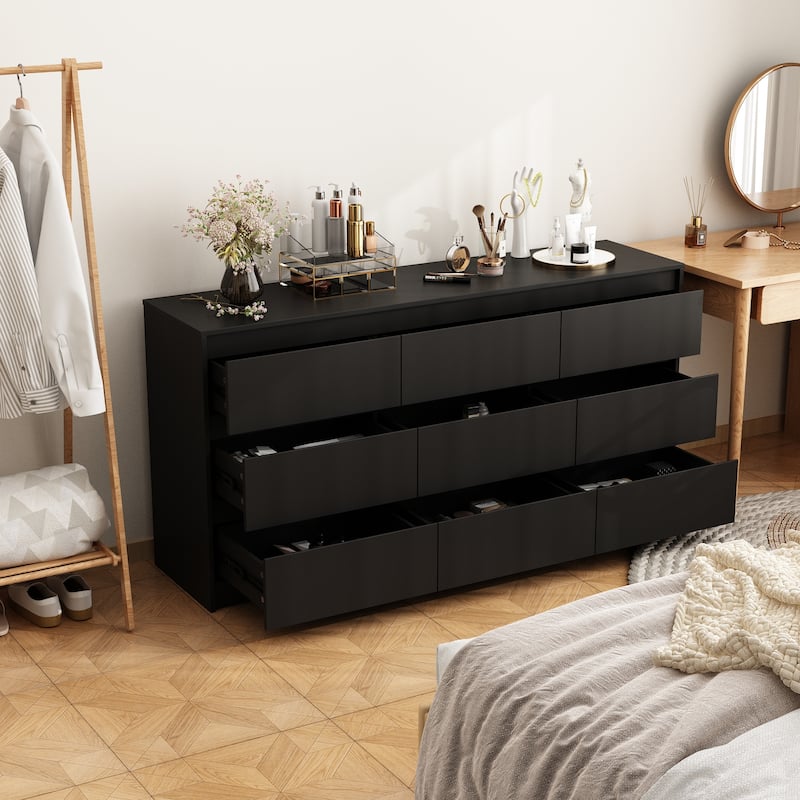 9 Drawer Dresser White Dresser Chest Drawer Storage Organizer Cabinet