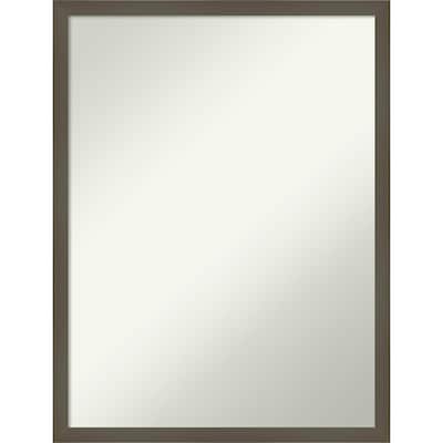 Non-Beveled Wood Bathroom Wall Mirror - Svelte Clay Grey Frame