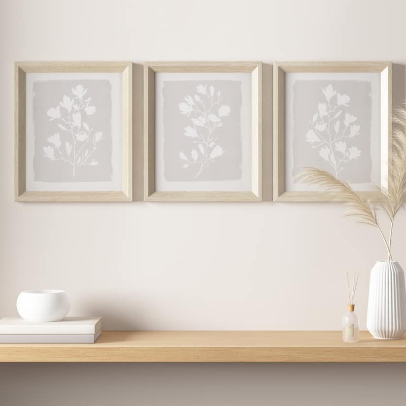 Madison Park Fair Florets 3-piece Framed Glass Wall Art Set