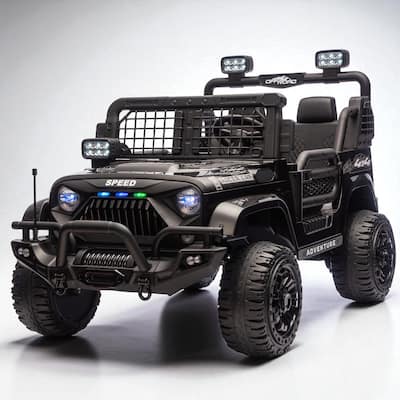 24V 2-Seater Kids Ride On Truck with Remote Control, Dual Motors, LED Headlights, Bluetooth Music, USB/MP3 & 4-Wheel Suspension