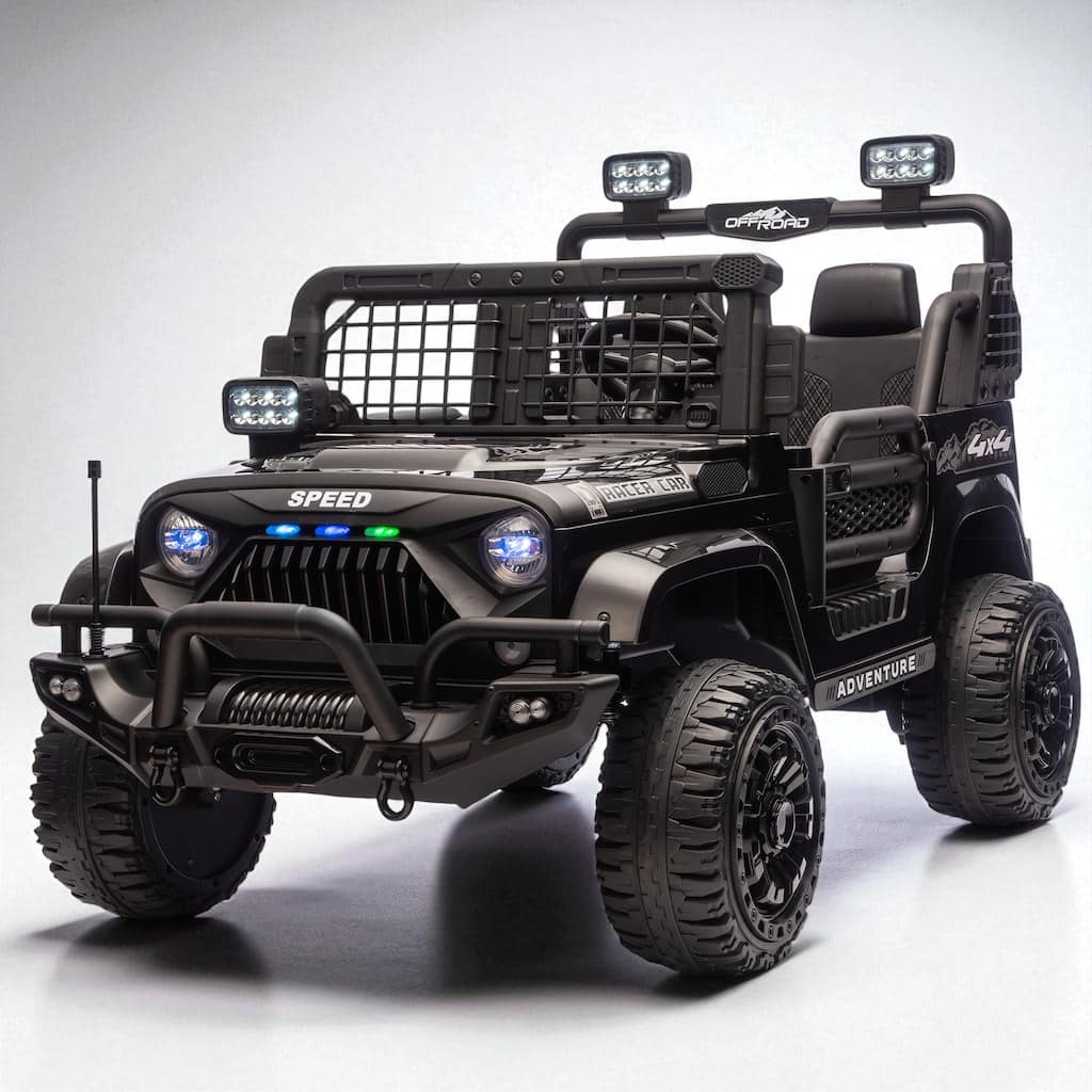24V 2-Seater Kids Ride On Truck with Remote Control, Dual Motors, LED Headlights, Bluetooth Music, USB/MP3 & 4-Wheel Suspension