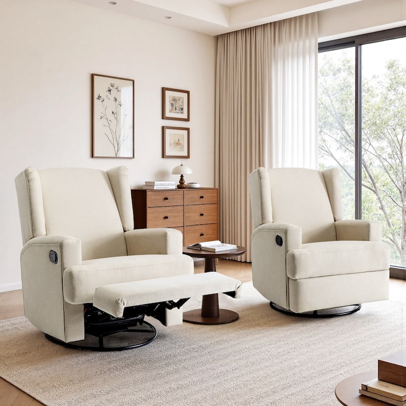 UIXE Upholstered Modern Swivel Glider Rocker Recliner