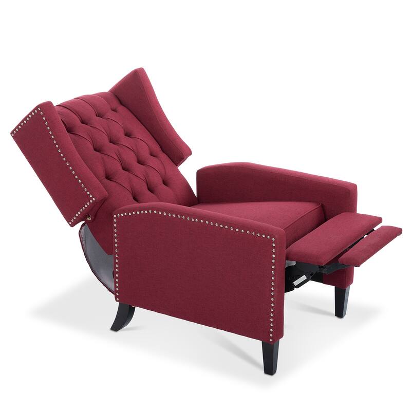 27.16" Wide Manual Wing Recliner Chair with Silver Bubble Nails