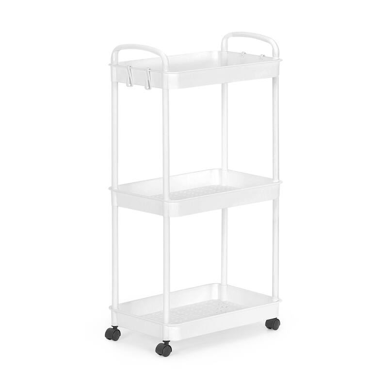 Storage Cart, Shelf Organizer Mobile Shelving, Multifunction Movable Storage Organizer