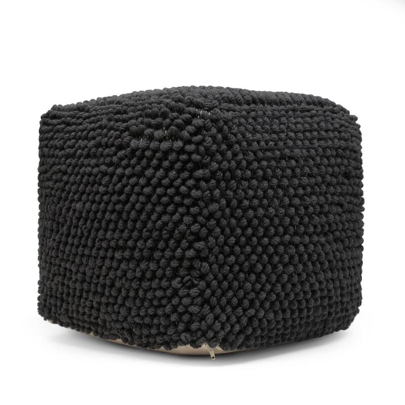 Stekar Boho Handcrafted Tufted Fabric Cube Pouf by Christopher Knight Home